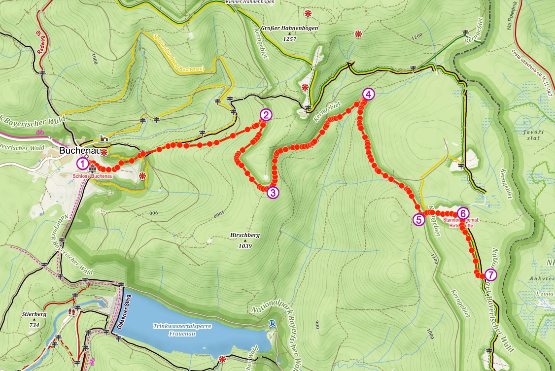 Mapka cyklorasy z Buchenauna Kohlschachten